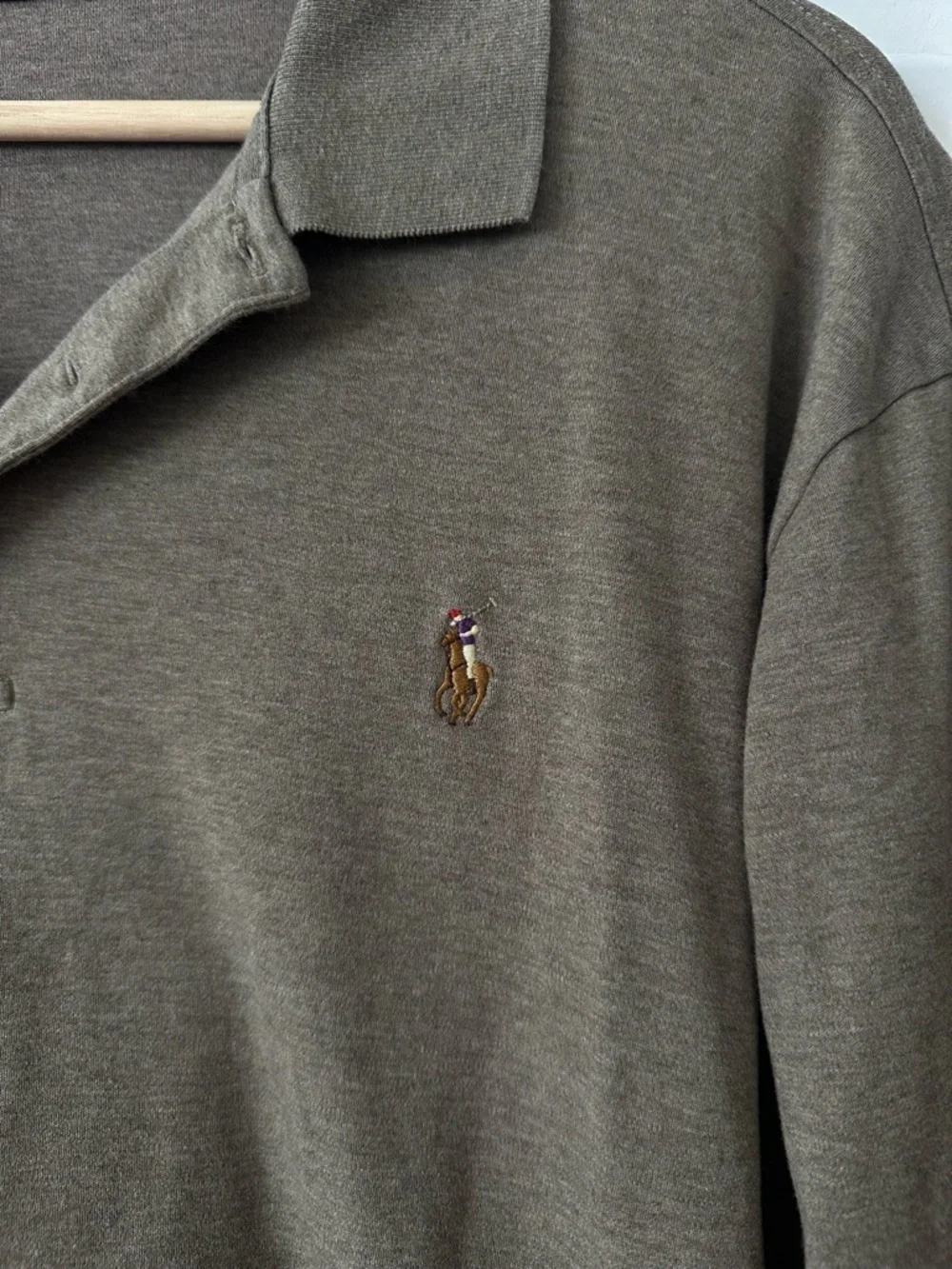 Polo Ralph Lauren Classic Fit long sleeve polo shirt, brown, XL - Picture 2 of 6